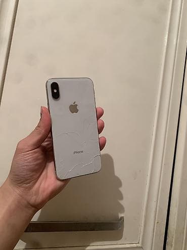 IPhone X, Б/у, 64 ГБ, White Titanium, Чехол, 71 %
