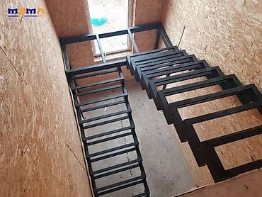 каркас лестница: Металлическая лестница Для дома, Форма лестницы: Много-маршевая — 8