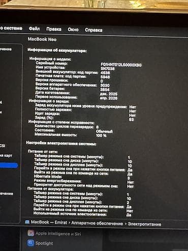 macbook mini: Apple MacBook neo(серебристый) Характеристики по скриншотам системы — 4
