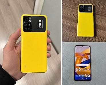 поко с3: Poco M4 Pro 5G, Б/у, 64 ГБ, цвет - Желтый, 2 SIM — 1