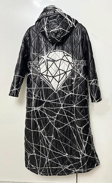 женская ветровка: Пуховик, Длинная модель, 4XL — 4