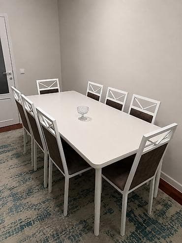 dinner table: Стол и стул для зала, цвет - Белый — 2