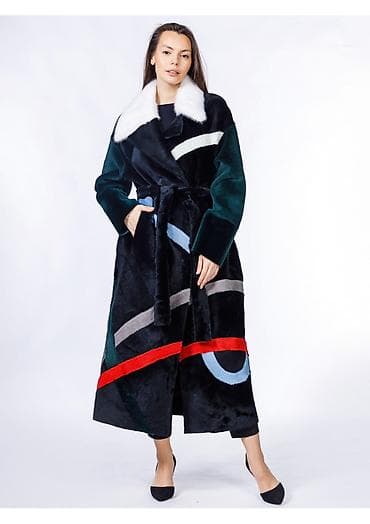 черная удлиненная куртка: Длинное женское пальто с авторским дизайном. - Цвет: чёрный с — 5