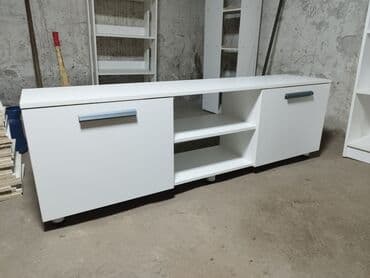 тв тумбочка: Тумба и подставка для телевизора, Новый, Напольная, ЛДСП, Платная доставка, цвет - Белый — 2