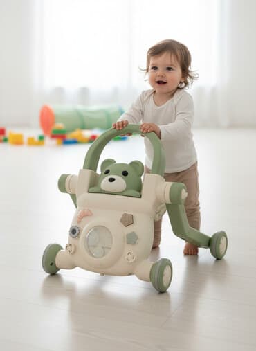 где можно починить коляску: Детский толокар‑ходунки “Мишка” - Назначение: помощь малышу при — 2