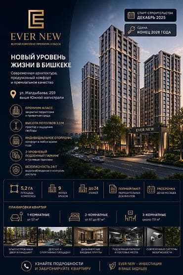 1 комната, 57 м², Элитка, ПСО (под самоотделку)