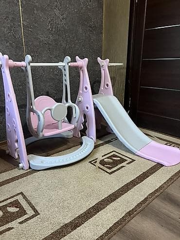 детский айфон: Детский игровой комплекс 3-в-1 для дома - Комплектация: горка, качели — 2