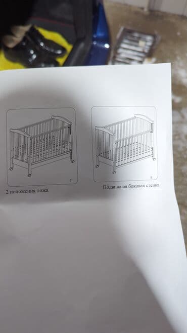 Диваны: Детская кроватка белого цвета с ящиком с ортопедический детский — 4