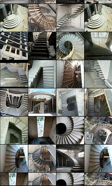 винты: Бетонная лестница Наружные, Бесплатная доставка, Форма лестницы: Винтовая, Стиль: Лофт — 1