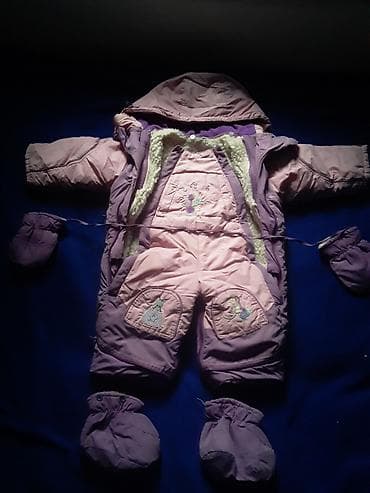 Комбинезон для девочки от 0 до 2х лет теплый подклад отстегивается и
