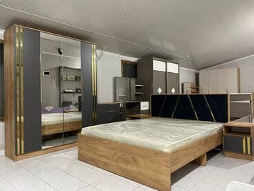 Спальный гарнитур, Новый, Двуспальная кровать, Шкаф, Комод, Кыргызстан, В рассрочку, Самовывоз, Бесплатная доставка, Платная доставка