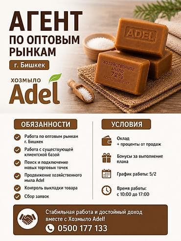 secom kg: Требуется Торговый агент, График: Пятидневка, Без опыта, % от продаж, Полный рабочий день — 1