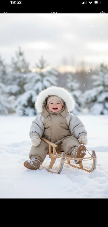 детская теплая одежда для девочек: НОВЫЙ детский зимний комбинезон с утеплением и капюшоном с пушистой — 1