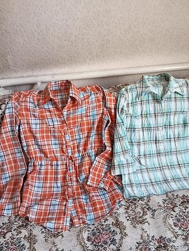 Женские рубашки в клетку, комплект из двух штук. - Модель: легкие