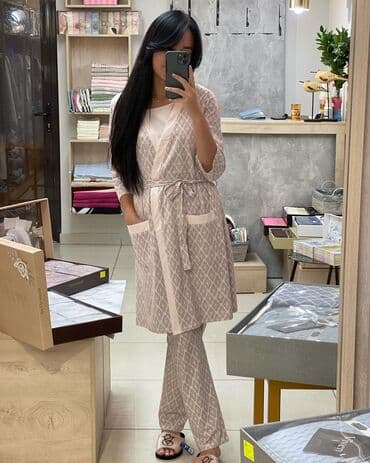 белая ночная сорочка: Ночная сорочка, Хлопок, Средняя модель, XS, S, M — 4