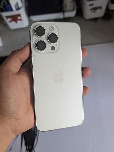 iphone osh: IPhone 14 Pro Max, Б/у, 128 ГБ, Белый, Защитное стекло, Чехол, Коробка, 80 % — 2