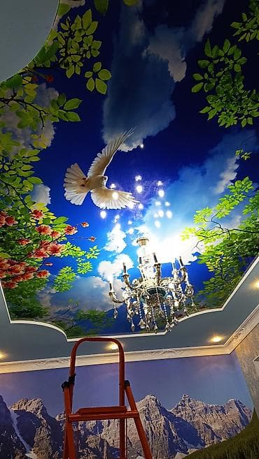 Натяжной потолок Матовое, Глянцевое, 3D потолки Гарантия, Монтаж, Демонтаж