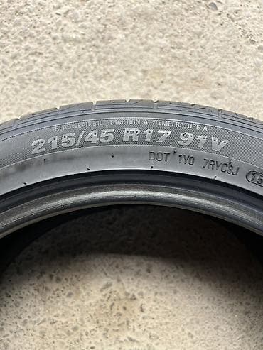 45: Пара летних шин Kumho 215/45 R17 91V - Размер: 215/45 R17 - Индекс — 3