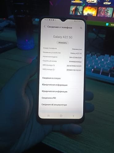 iphone 3: Samsung Galaxy A22, Б/у, 64 ГБ, цвет - Синий, 2 SIM — 1