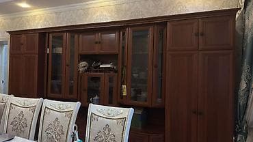 гкафы: Стенка-шкаф, Тип стенки-шкафа: Модульная, Для зала, Б/у, Особенности: Для хранения посуды — 2