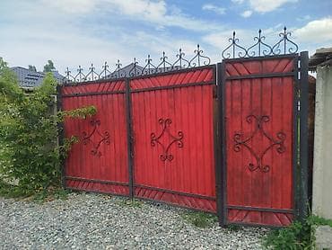 Оңдоп-түзөө жана курулуш: Кованые распашные ворота с калиткой - Конструкция: двухстворчатые — 2