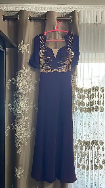 чехол s8: Вечернее платье, Русалка, Длинная модель, С рукавами, Стразы, S — 1