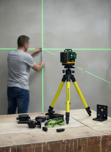 Лазерный уровень с зеленым лучом предназначен для точного измерения и