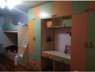 купить детский спальный гарнитур: Спальный гарнитур, Двухъярусная кровать, Шкаф, ДСП — 1