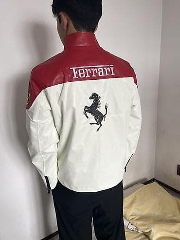 Платья: Мужская куртка в стиле мотоспорта Ferrari - Цвет: комбинированный — 3
