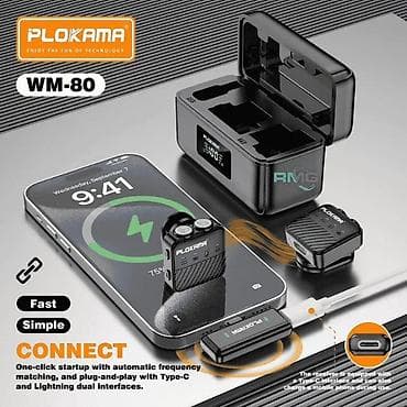 wireless microphone: PLOKAMA WM-80 — беспроводной комплект для записи интервью и блогинга — 3