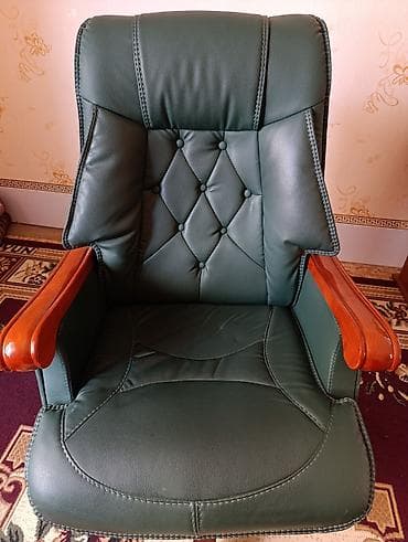 Офисное кресло, Новый, С колесиками, цвет - Зеленый, Экокожа, Самовывоз