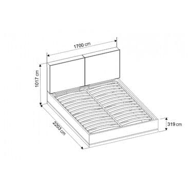 двуспальная кровать с подъемным механизмом: Стрит Кровать 160М с подъемником, дуб наварра/черный, Анрэкс — 3