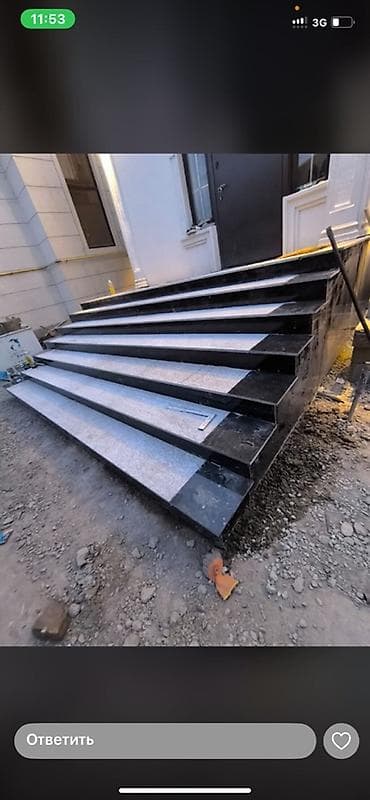 прокат одежда: Лестница из гранита, мрамора Для дома, Бесплатный замер, Форма лестницы: Прямая — 2