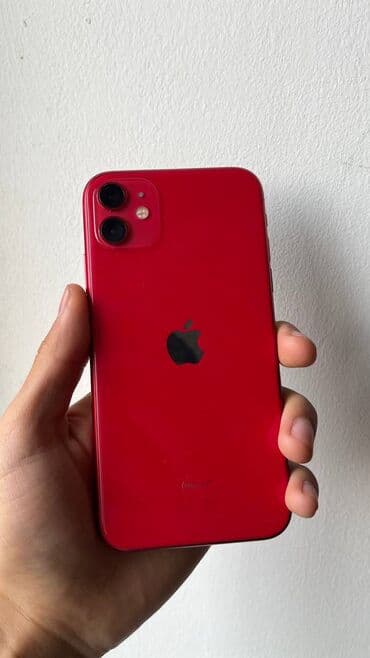 IPhone 11, Б/у, 128 ГБ, Красный, Защитное стекло, Чехол, 85 %