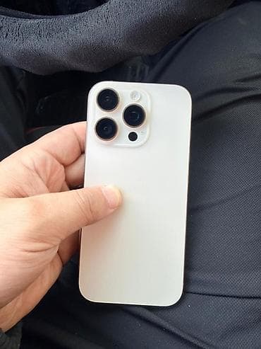 тел ми: IPhone 16 Pro, Б/у, 256 ГБ, Desert Titanium, Кабель, 92 % — 2