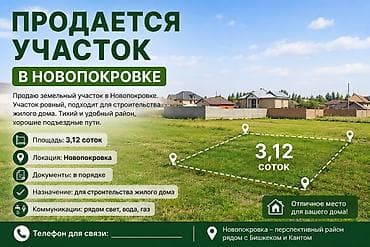 Земельные участки: 3 соток, Для строительства — 1