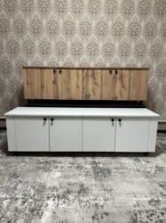 полки для офиса: Тумба и подставка для телевизора, Новый, Напольная, ЛДСП, Самовывоз, Бесплатная доставка, Платная доставка, цвет - Серый — 1