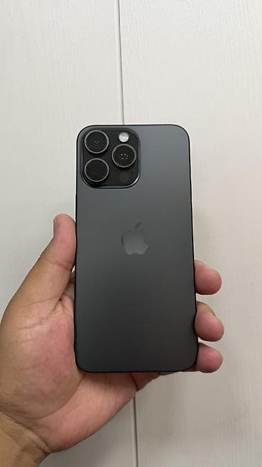IPhone 15 Pro Max, Б/у, 256 ГБ, Black Titanium, Защитное стекло, Коробка, 86 % — 1