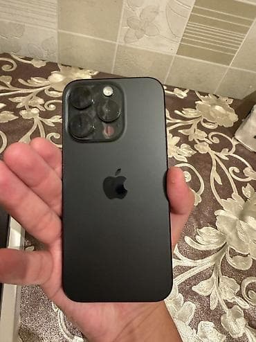 Техника и электроника: IPhone 15 Pro, Б/у, 256 ГБ, Black Titanium, Кабель, Коробка, Чехол, 85 % — 1