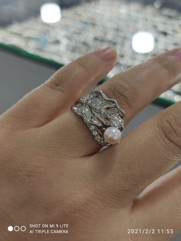 свадебное платья для беременных: Розывый Жемчуг Очень красивый эксклюзивный кольцо Серебро 925 пробы — 8