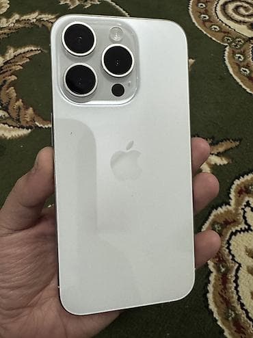 IPhone 15 Pro, Б/у, 128 ГБ, White Titanium, Чехол, 84 %