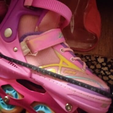 dji дроны: Детские роликовые коньки JAYDON, розово‑сиреневые - Тип: инлайн (4 — 10