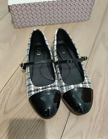 женская обувь б: Балетки в стиле твид - Материал верха: твидовая ткань в черно‑белую — 3