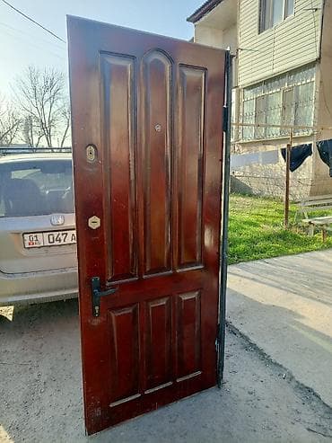 Сантехника: Двери для домов и квартир, Металлическая, Одностворчатая, Правосторонняя, цвет - Коричневый — 1