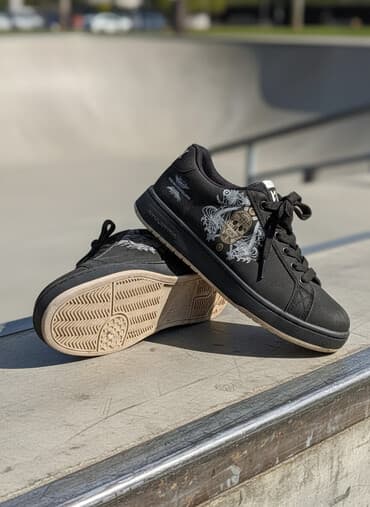 кеды кроссовки: Черные кеды с графическим принтом - Цвет: черный, принты в стиле — 1