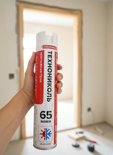 Монтажная пена Технониколь 65 Maximum в баллоне. Предназначена для