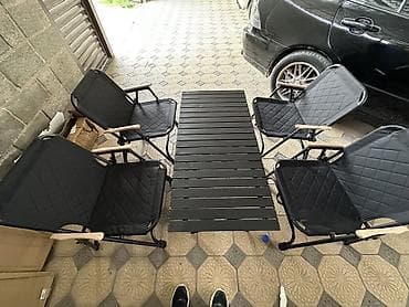 садовый столик: Комплект уличной мебели для террасы/пикника: складной стол + 4 кресла — 2