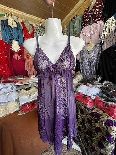 баш кийим: Түнкү көйнөк, Атлас, Кыска модель, Бардык өлчөмдөр, Стандарт — 8