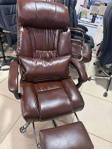 кресло кожаное офисное: Реклайнер, цвет - Коричневый — 3