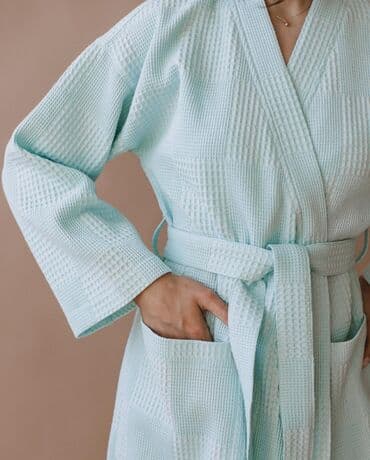 банный халаты: Халат, Вафли кездеме, XS, S, M — 8